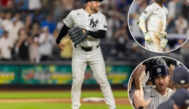David Bednar avoids meltdown after Yankees offense erupts late to rally past Blue Jays