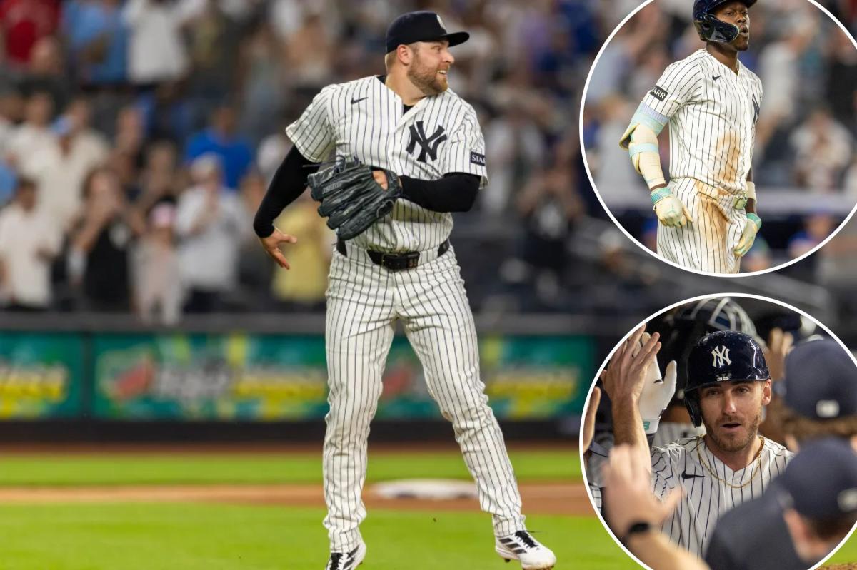David Bednar avoids meltdown after Yankees offense erupts late to rally past Blue Jays