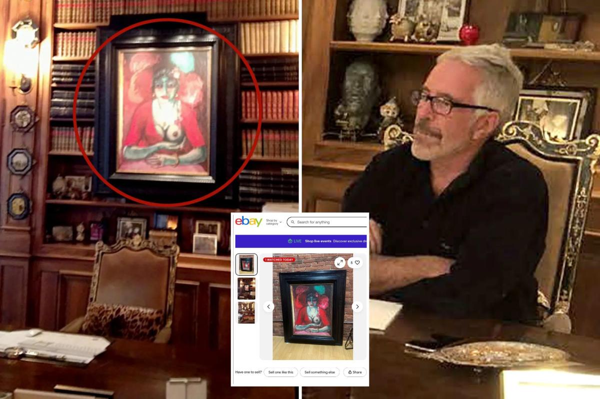 Lewd painting that hung over Jeffrey Epstein's desk appears in NYC home hits eBay