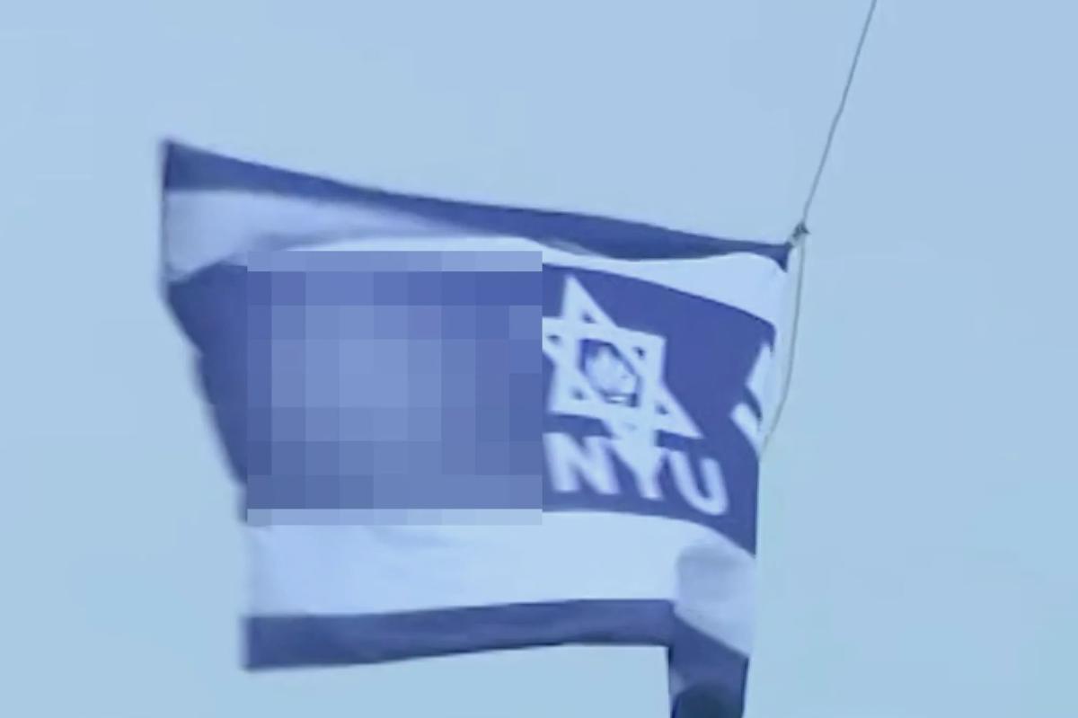 Swastika flag raised above NYU building named after billionaire Jewish causes donor Michael Steinhardt during graduation week