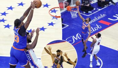 Knicks pull away to beat 76ers in Game 3