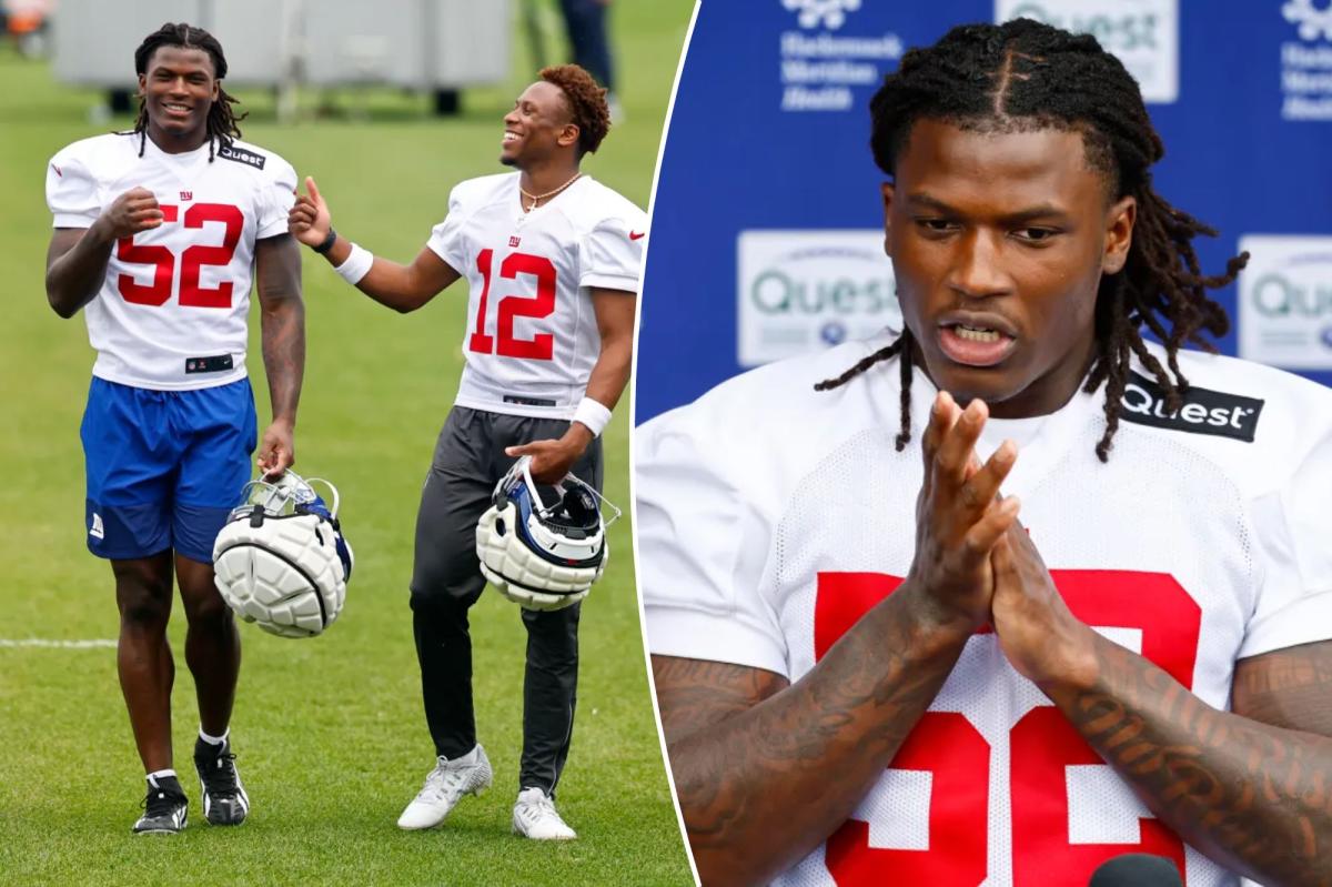Arvell Reese puts all his tools on display for Giants at minicamp