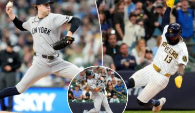 Yankees waste Cam Schlittler's gem in ugly 10-inning loss to Brewers