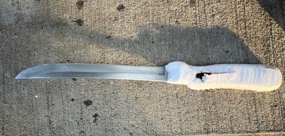 Police recovered the knife at the scene. 