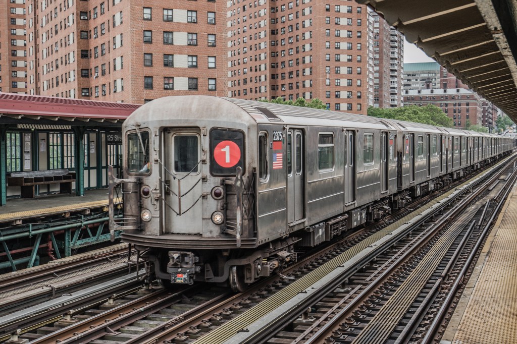 The No. 1 train traveling through New York City.