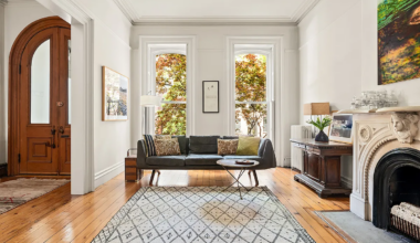 brooklyn open house - a parlor with a marble mantel
