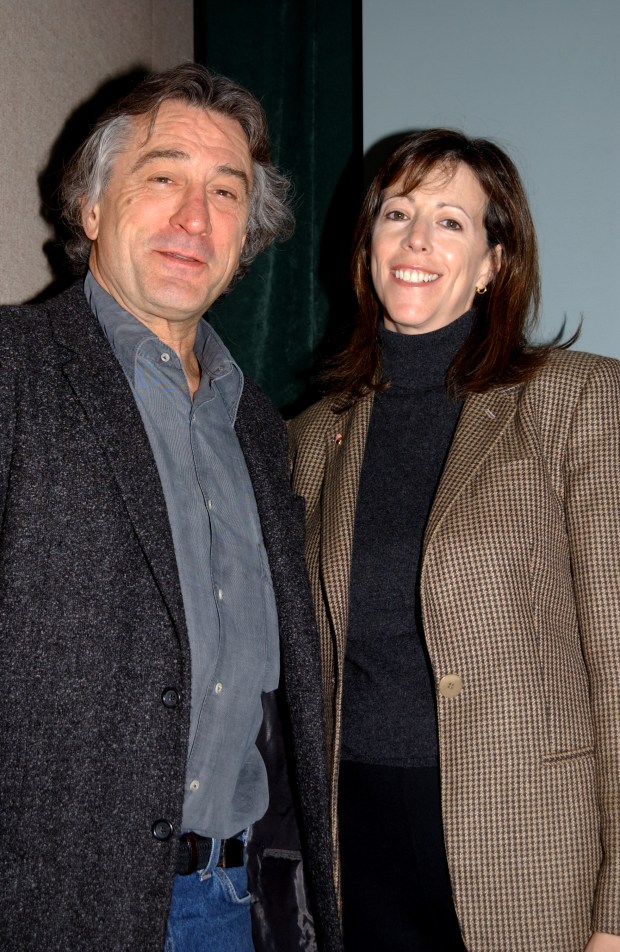 Robert De Niro and Jane Rosenthal at the Tribeca Film Center, where they announced plans for a new Lower Manhattan film festival, on Dec. 6, 2001. (Richard Corkery / New York Daily News)