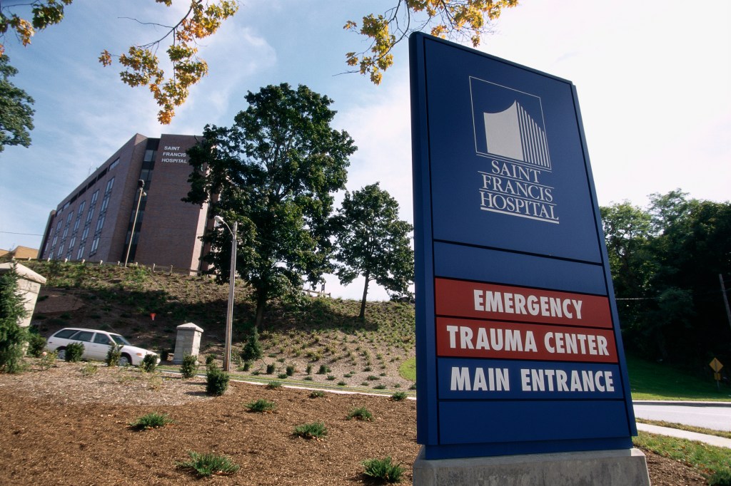 Entrance to St. Francis Hospital in New York.