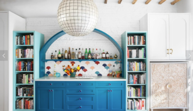 brooklyn interior with a blue sideboard