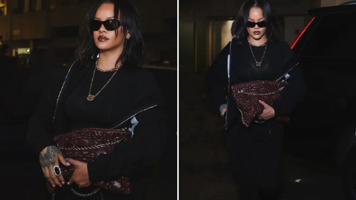 Rihanna turned a simple all-black look into a standout NYC fashion moment with one statement bag