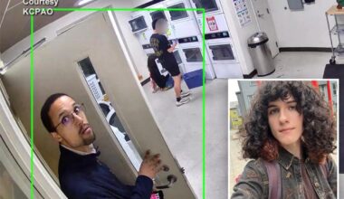 Chilling video shows accused killer stalking college student minutes before laundry room murder