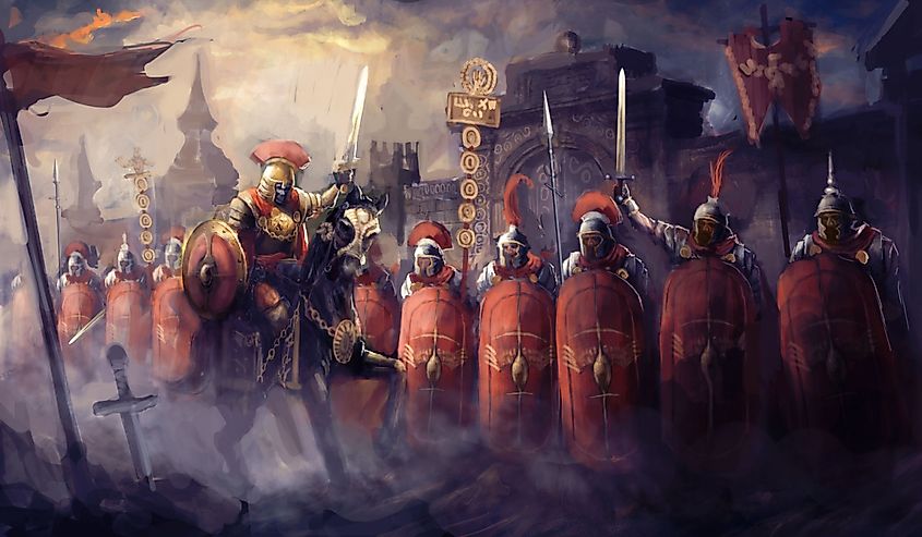 Representation of Roman soldiers.