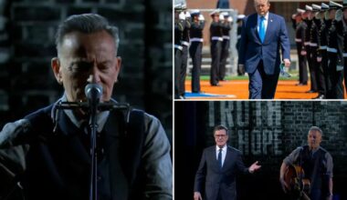 Bruce Springsteen jabs Trump, Paramount on Stephen Colbert’s second-to-last ‘Late Show’