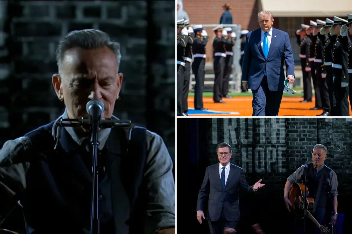Bruce Springsteen jabs Trump, Paramount on Stephen Colbert’s second-to-last ‘Late Show’