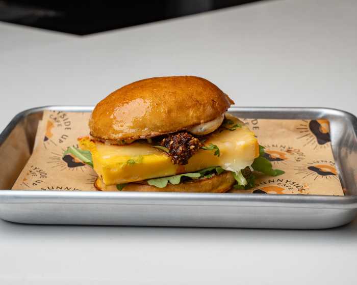 Japanese-inspired breakfast sandwich at Sunnyside Up. Photo courtesy of Sunnyside Up.