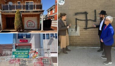 Vandals spray paint swastikas, Hitler graffiti on synagogue, homes in NYC spree
