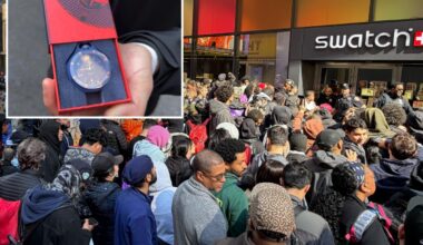 Chaos at NYC Swatch stores as brand launches limited-edition collaboration — with one store forced to close