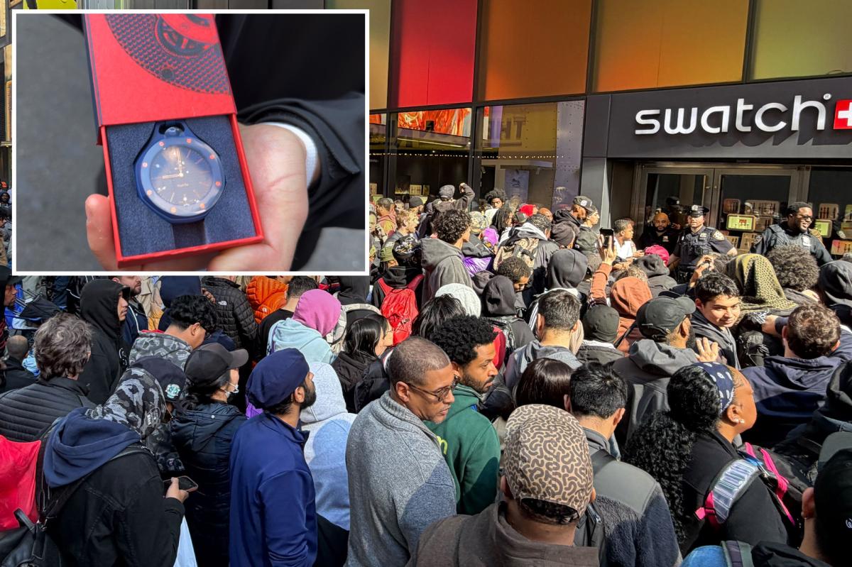 Chaos at NYC Swatch stores as brand launches limited-edition collaboration — with one store forced to close
