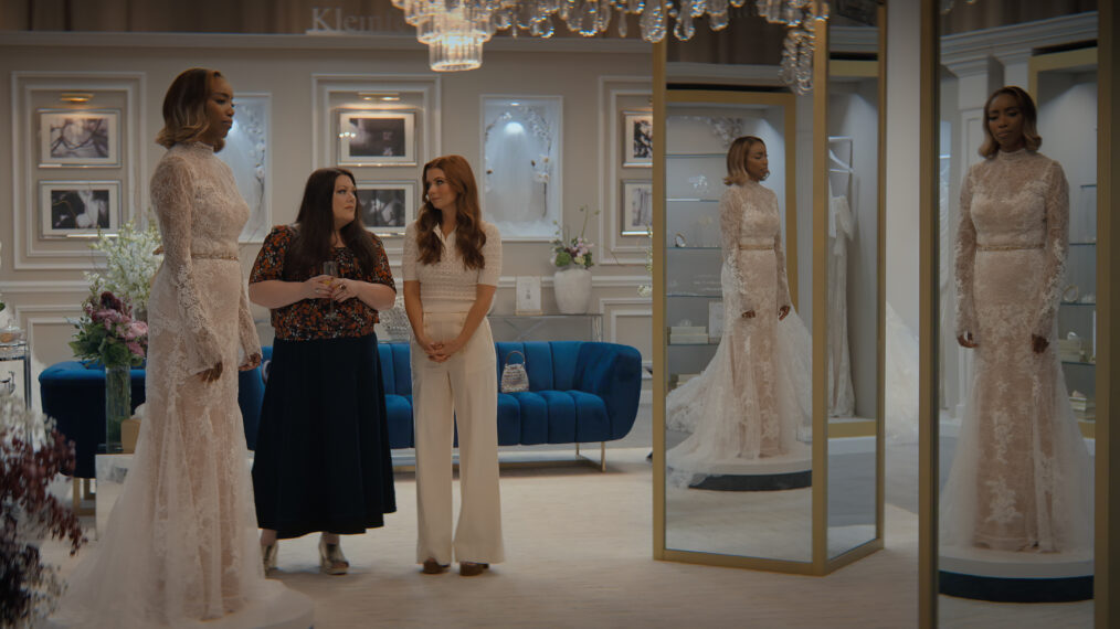 Heather Headley as Helen Decatur, Brooke Elliott as Dana Sue Sullivan and JoAnna Garcia Swisher as Maddie Townsend in episode 501 of SWEET MAGNOLIAS