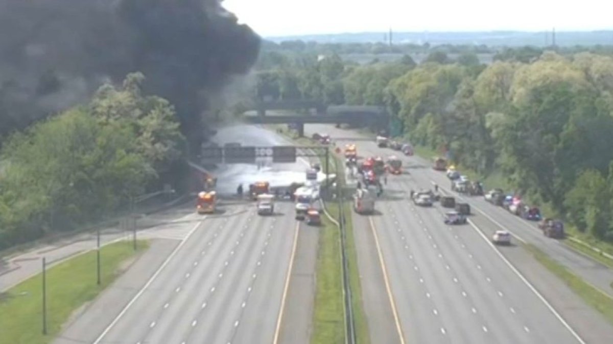NJ I-287 closed Sunday morning after massive gas tanker fire – NBC New York