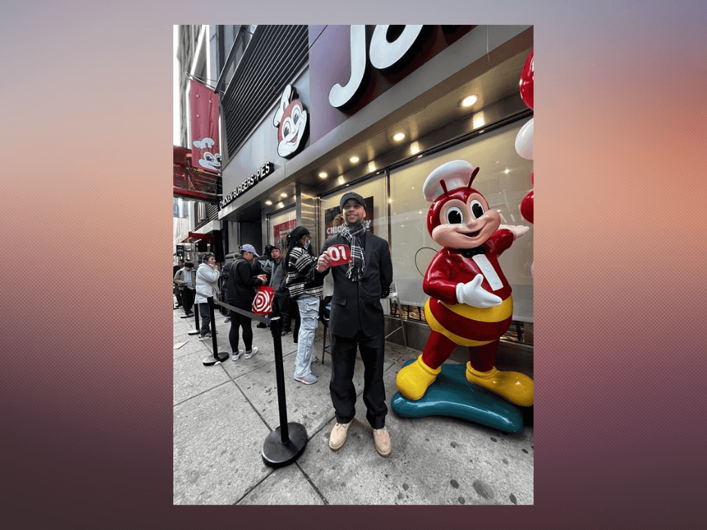 Customers queue outside Jollibee Manhattan East 42nd Street before opening day, highlighting strong consumer interest in the brand’s newest New York City store. | Contributed photo