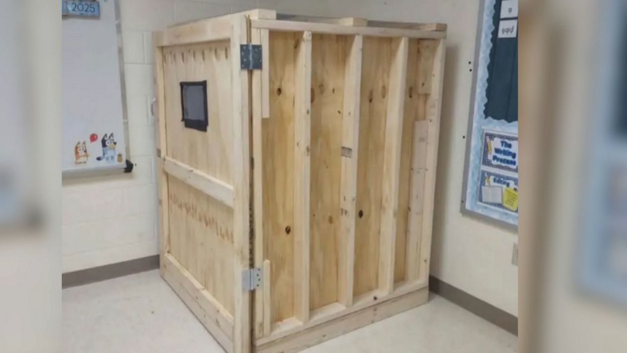 salmon river school district timeout box seen in a classroom