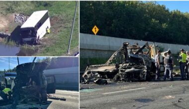 3 adults, 2 children killed after Charlotte-bound E&P Travel bus that crashed on Interstate 95 in Virginia