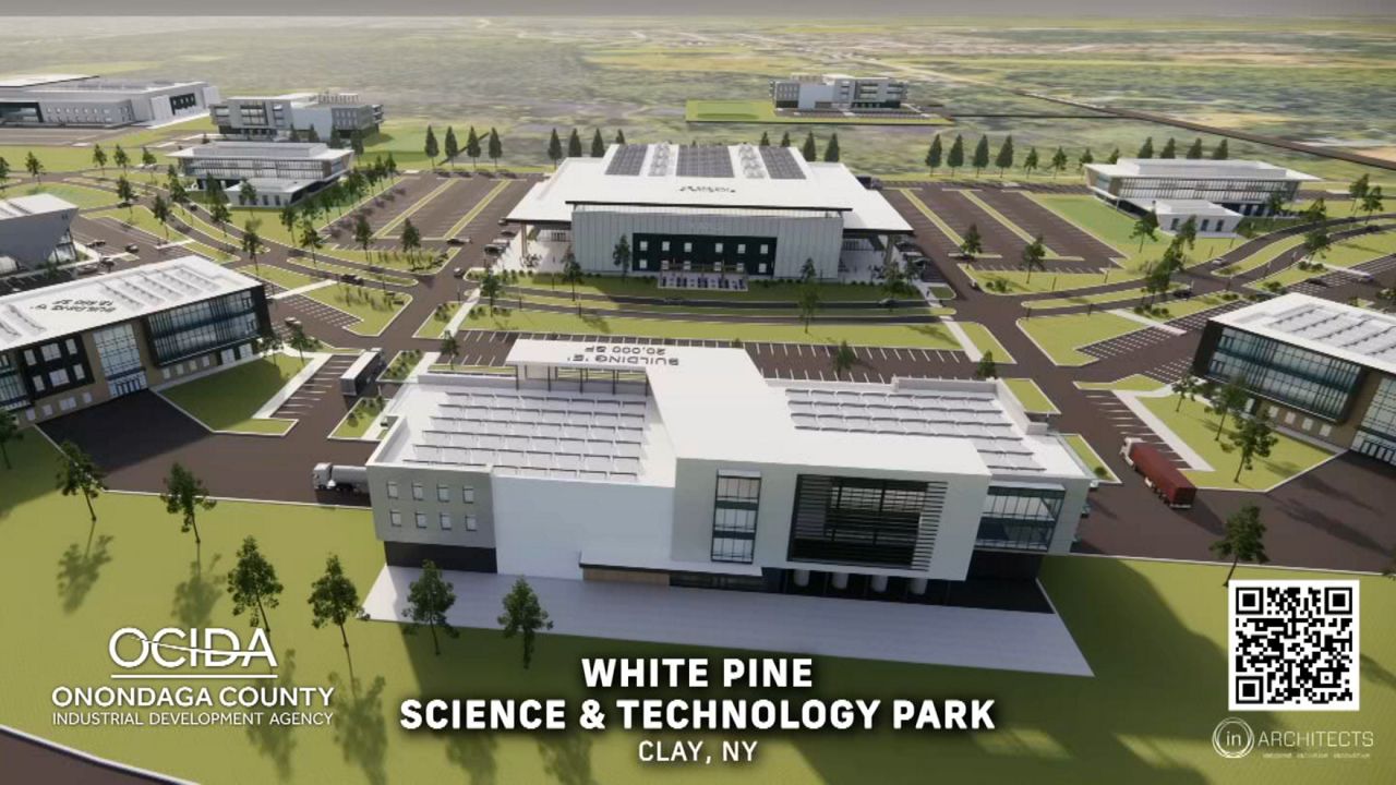 rendering of white pine science and technology park in clay new york