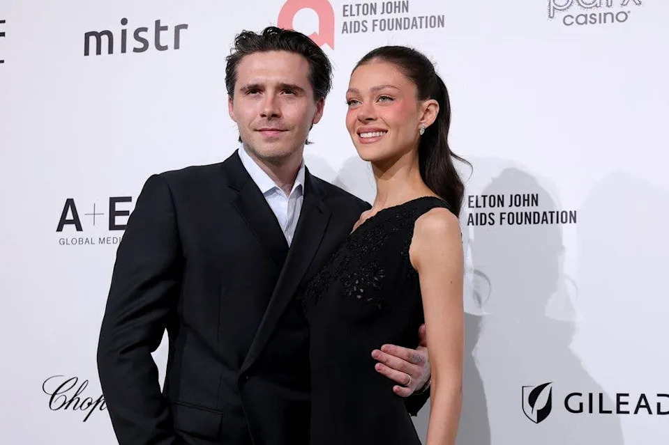 Brooklyn Peltz Beckham and Nicola Peltz Beckham attend  Elton John AIDS Foundation's 34th Annual Academy Awards Viewing Party 
