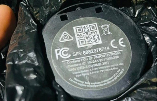A GPS tracker which prosecutors say was attached to Jeremy Ortega's car.