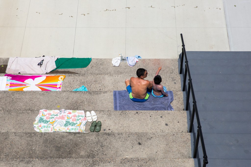 Adults and children enjoyed opening day at Astoria Pool.
