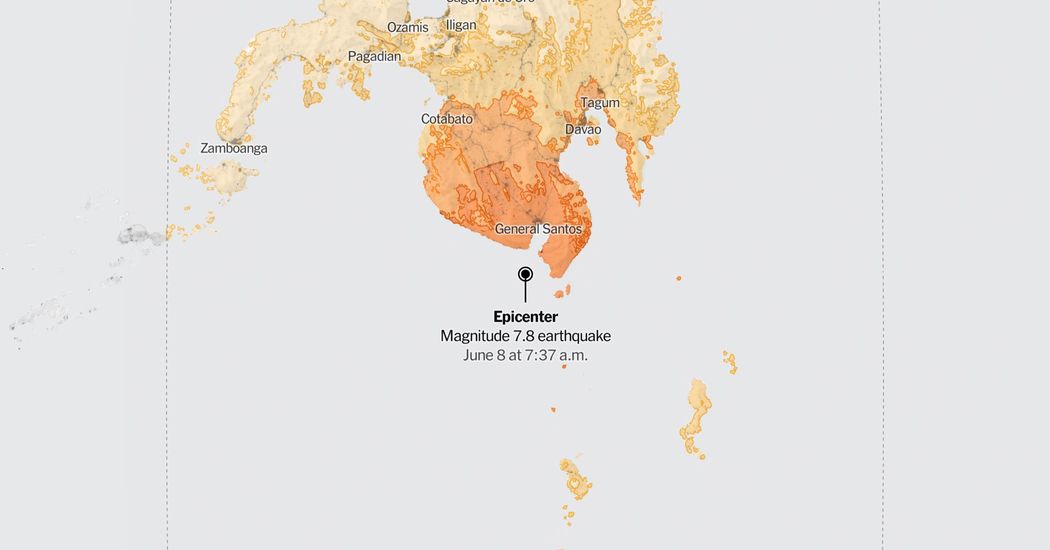 Maps: 7.8-Magnitude Earthquake Near the Philippines Raises Tsunami Alerts