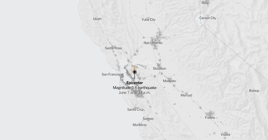 Map: 3.6-Magnitude Earthquake Shakes the San Francisco Bay Area
