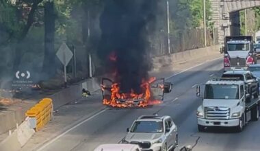 News 12 | Bronx | Truck Bursts Into Flames Shuts Down Portion Of Cross Bronx Expressway