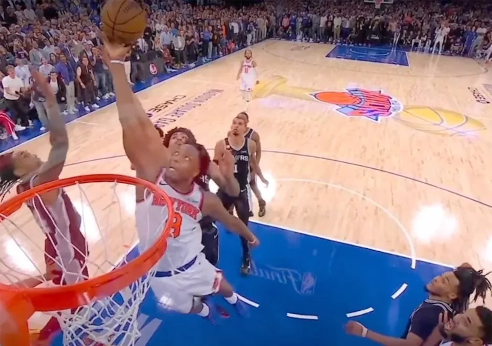 OG Anunoby’s tip-in with 1.2 seconds remaining propelled the Knicks to a historic 107-106 comeback win over the Spurs in Game 4 of the NBA Finals on June 10, 2026, at the Garden. ESPN