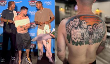 NYC man shows off full-back tattoo of Mount Rushmore of Knicks greats — shocks Jalen Brunson himself 