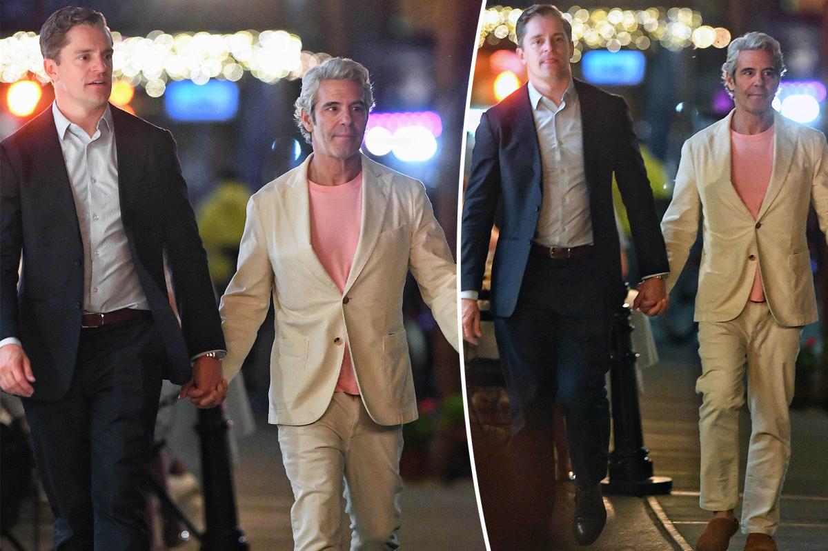 Andy Cohen holds hands with businessman Kevin Sobieski during NYC birthday outing