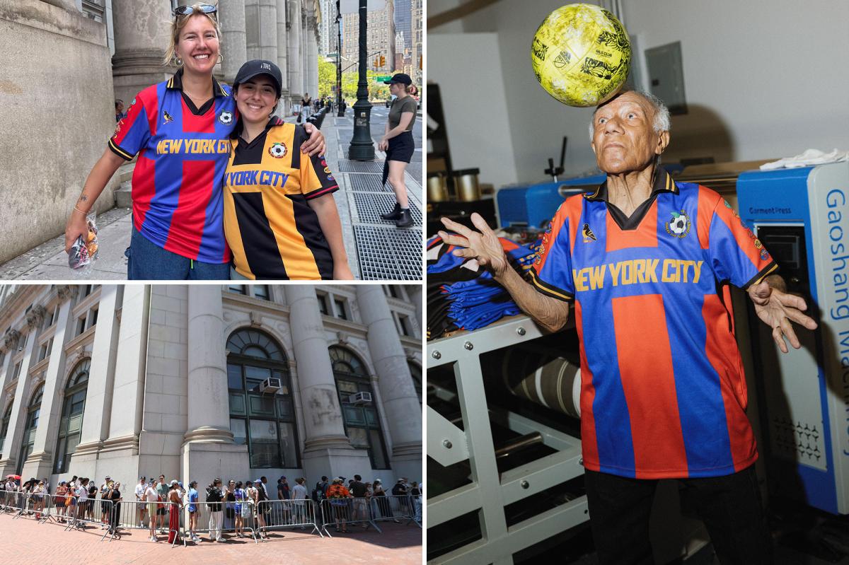 World Cup fans line up for limited-edition NYC jerseys