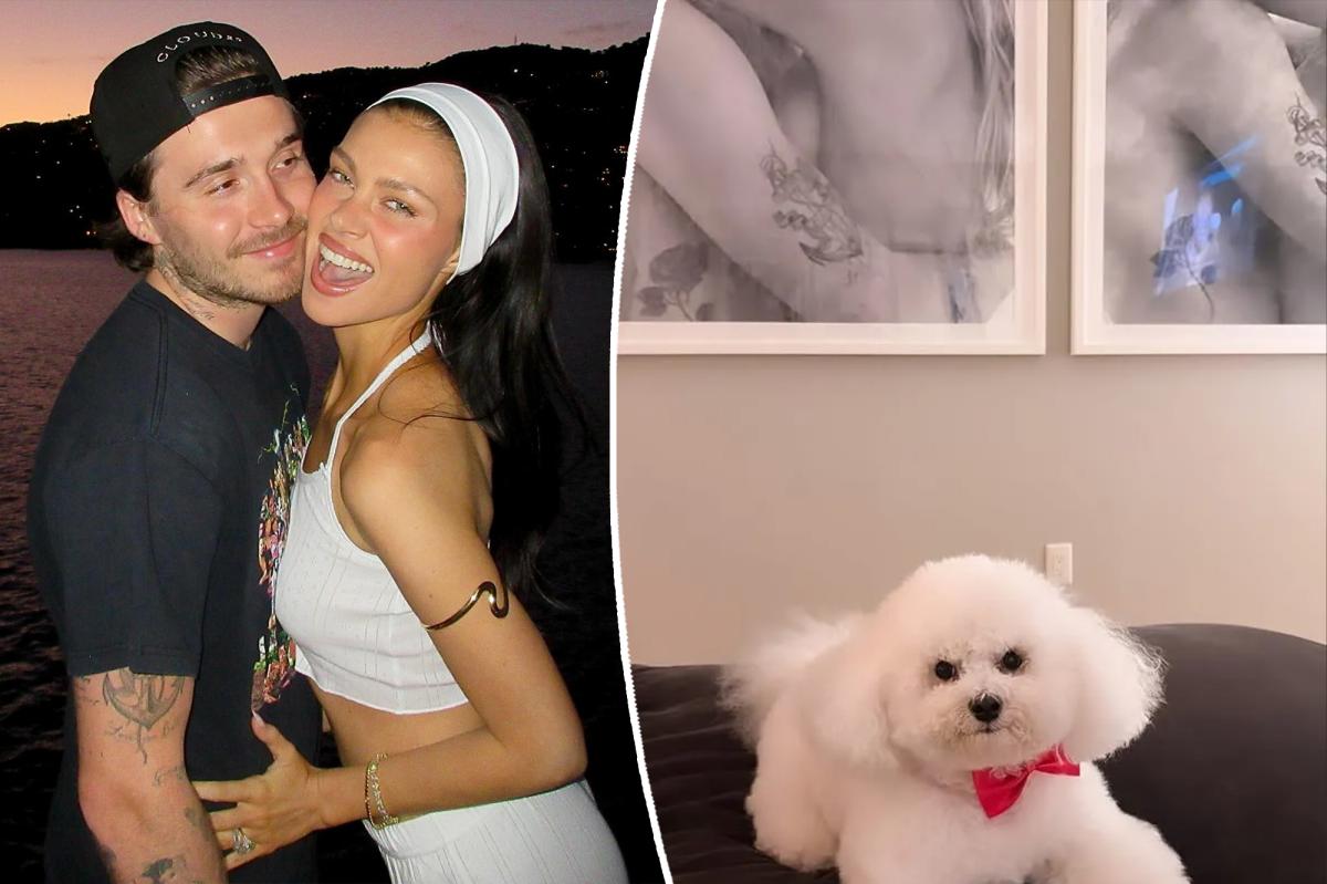 Nicola Peltz accidentally reveals racy artwork with Brooklyn Beckham in their LA home