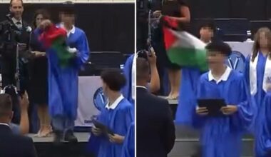 NYC student waves Palestinian flag during Staten Island graduation