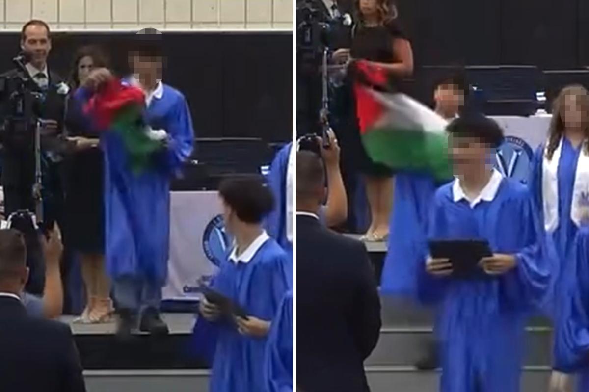NYC student waves Palestinian flag during Staten Island graduation