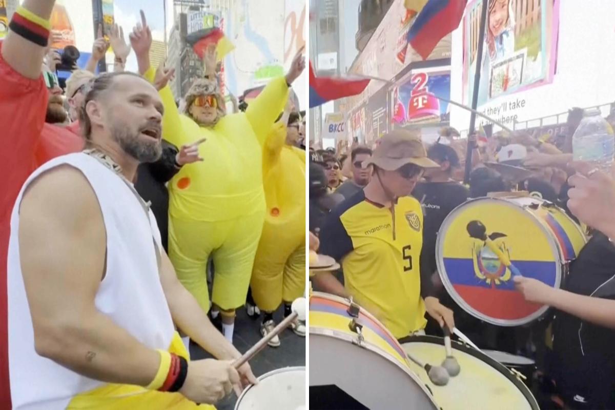 Ecuador, Germany World Cup fans ignite NYC battle of the bands Times Square