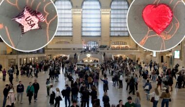 Here's the story behind the mysterious balloons floating in Grand Central Station