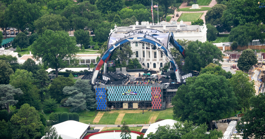For His 80th Birthday, Trump Brought a Cage Match to the White House Lawn