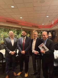 Kevin Sullivan, new President Paul Tsenesidis, past President Robert Arena, and Paul Halvatzis.