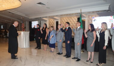 Hon. Carl Landicino swears in new Columbian Lawyers officers and directors. Photo: Mario Belluomo/Brooklyn Eagle