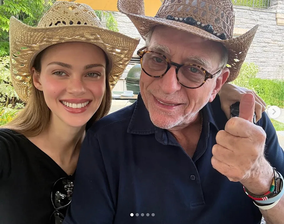 Nicola and her father Nelson posing sweetly