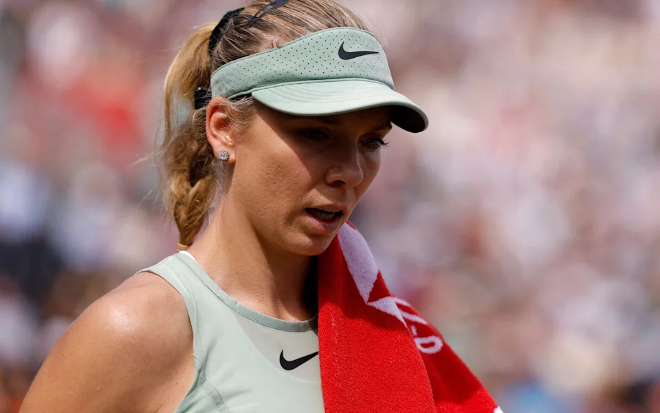 Katie Boulter in action at Queen's