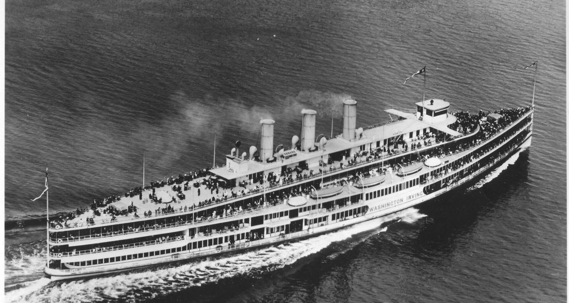 An undated photo of the 400-foot-long Washington Irving passenger steamship. The boat sank in the Hudson River after it was rammed on June 1, 1926. 