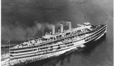 An undated photo of the 400-foot-long Washington Irving passenger steamship. The boat sank in the Hudson River after it was rammed on June 1, 1926. 